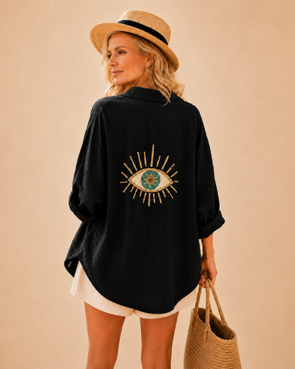 Soléa | Oversized Blouse met Opgewerkt Detail
