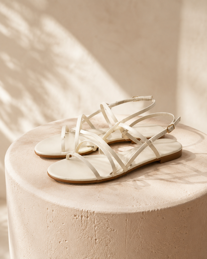 Livia | Elegante Leren Kruisband Sandalen