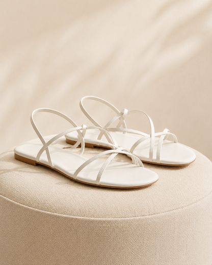 Livia | Elegante Leren Kruisband Sandalen