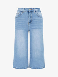 Florine | High-Waist Denim Bermuda