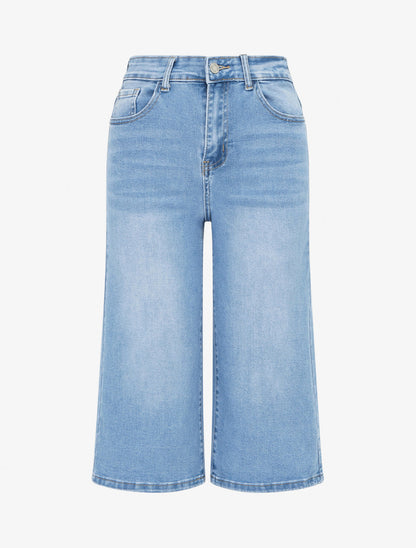Florine | High-Waist Denim Bermuda
