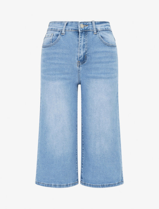 Florine | High-Waist Denim Bermuda