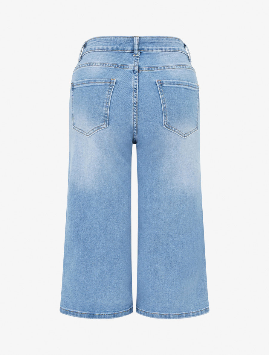 Florine | High-Waist Denim Bermuda