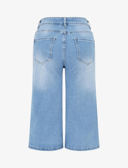 Florine | High-Waist Denim Bermuda