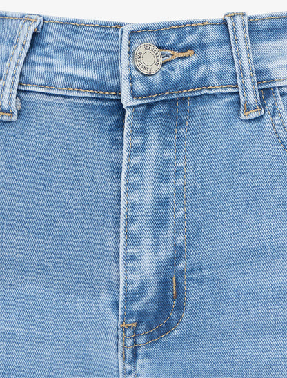 Florine | High-Waist Denim Bermuda